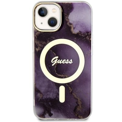 3. Guess GUHMP14SHTMRSU iPhone 14 6.1" lila/lila Hardcase Golden Marble MagSafe