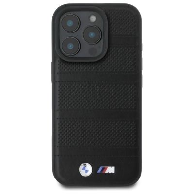 3. BMW M Perforated And Stitched Line MagSafe-Hülle für iPhone 16 Pro Max – Schwarz
