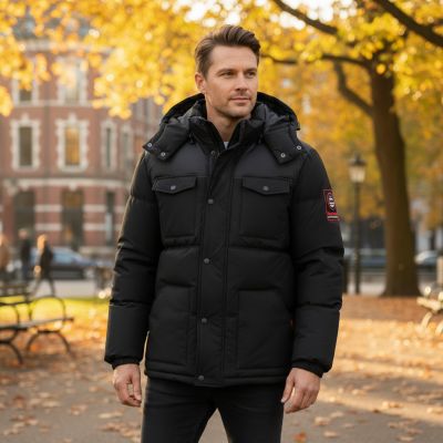 5. Geographical Norway Herrenjacke BAREDA DB SCHWARZ MEN 096 SCHWARZ (WY3882H/GN-NOIR)