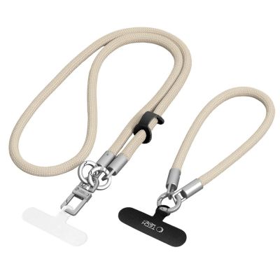 Tech-Protect C10S Crossbody-Handytasche (114 cm) + Handschlaufe (31 cm) – Beige Titan