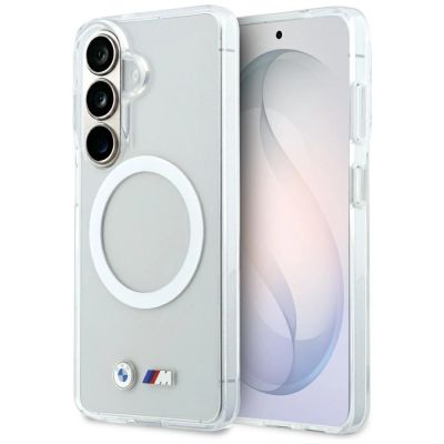 BMW IML Stoßfeste MagSafe-Hülle mit Metalllogo für Samsung Galaxy S26 – Transparent