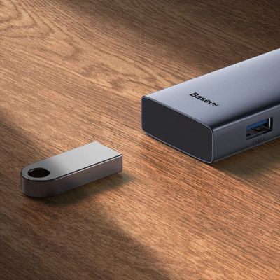8. Baseus UltraJoy Series 5-Port HUB Dockingstation Space Grau?Type-C auf HDMI4K@30Hz*1+USB 3.0*4?