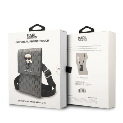 6. Karl Lagerfeld Ikonik Karl Monogram Patch Tasche – Silber