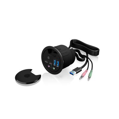 2. ICY BOX IB-HUB1403B Steckdose Anthrazit