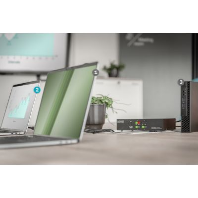 15. KVM-Switch, 4-Port, Einzeldisplay, 4K, HDMI