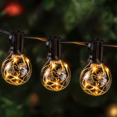 12. Lichterkette für den Außenbereich, 20 Glühbirnen, 100 LEDs, 5,8 m, 230 V