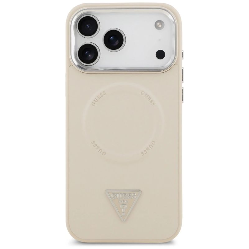 3. Guess MagSafe-Hülle mit Dreieckslogo für iPhone 17 Pro – Beige