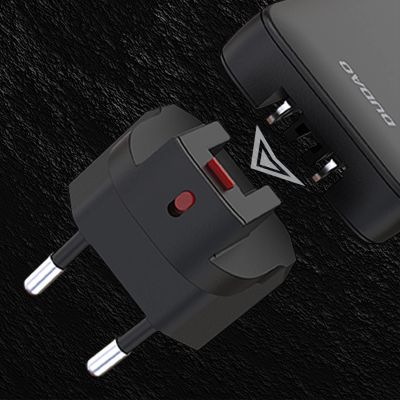 3. Dudao A65Q 65W GaN Reise-Wandladegerät USB-A / USB-C PD Ultradünn EU / US - Schwarz