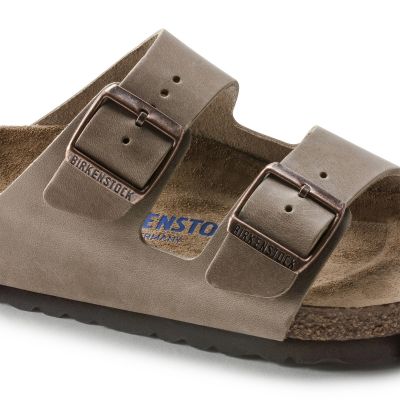 2. Birkenstock Arizona Soft Footbed Oiled Leather Tobacco Brown Schmale Damen/Herren Slides (0552813)