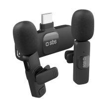 SBS Lavalier-Mikrofone mit USB-C-Empfänger, 2 Stück – Schwarz