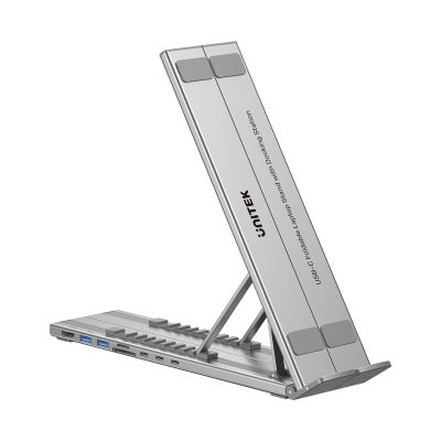 2. UNITEK Verstellbarer Laptopständer + Hub mit USB-C/A, HDMI 2.0, PD 100W