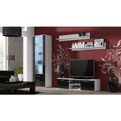 2. TV-Schrank SOHO 140 weiß/schwarz glänzend