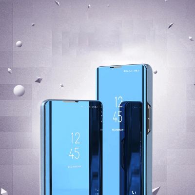3. Clear View Case Hülle für Samsung Galaxy A14 Flip Cover blau