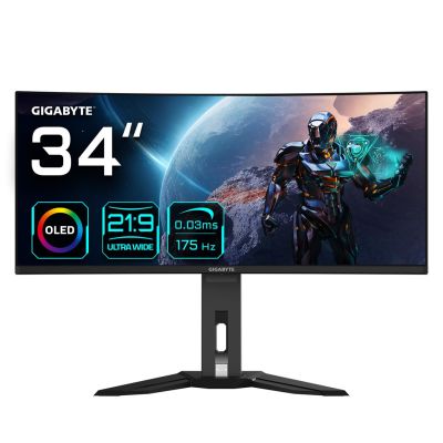GIGABYTE MO34WQC Computermonitor 86,4 cm (34") 3440 x 1440 px Wide Quad HD OLED Schwarz