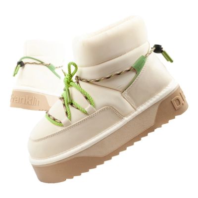 Damen Winter Schneestiefel D.Franklin modische Fell isolierte Stiefeletten Beige Grün