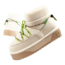 Damen Winter Schneestiefel D.Franklin modische Fell isolierte Stiefeletten Beige Grün