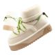 Damen Winter Schneestiefel D.Franklin modische Fell isolierte Stiefeletten Beige Grün
