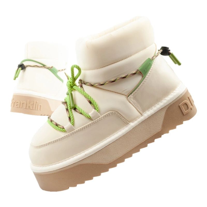 Damen Winter Schneestiefel D.Franklin modische Fell isolierte Stiefeletten Beige Grün