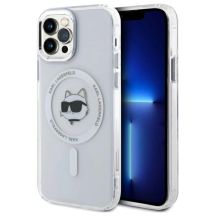 Karl Lagerfeld IML Metal Choupette Head MagSafe iPhone 12 Hülle - Weiß