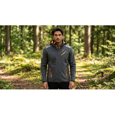 3. Herren-Softshelljacke Geographical Norway ROYAUTE DGREY-ORANGE GTX MEN 068 (WW4643H/GN-DARK GREY / ORANGE)