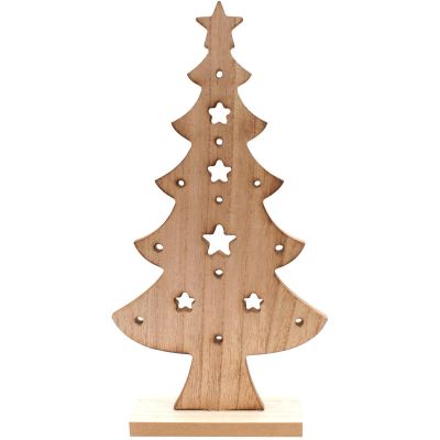 11. Dekorativer Weihnachtsbaum aus Holz, 32 cm, Stern