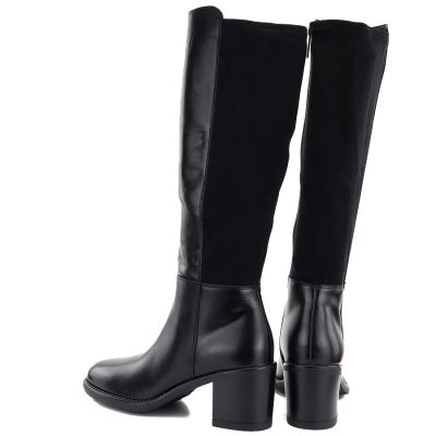 5. Schwarze Damen-Stiefeletten mit hohem Absatz und Stretchanteil, Vinceza 58652
