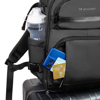 26. Wozinsky WPW-20L Reiserucksack mit Laptopfach, 40 x 20 x 25 cm, für Gepäckaufbewahrung – Schwarz