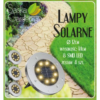 45. Solarlampe mit 8 SMD-LEDs zur Erdung, 4er-Set