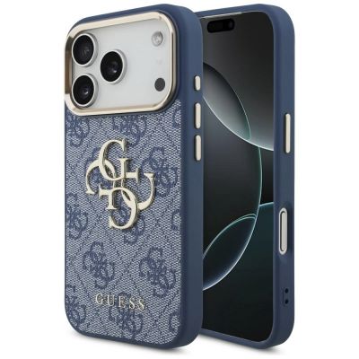 Guess 4G Big 4G Classic Logo Hülle für iPhone 18 Pro / 17 Pro – Blau und Gold