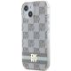 2. DKNY IML Checkered Mono Pattern & Printed Stripes MagSafe Hülle für iPhone 15 Plus / 14 Plus – Beige
