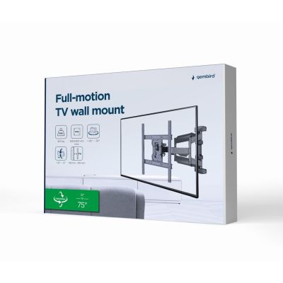 12. GEMBIRD Verstellbare LCD-Wandhalterung 32"-75" VESA MAX 600 x 400 mm, bis zu 45 kg