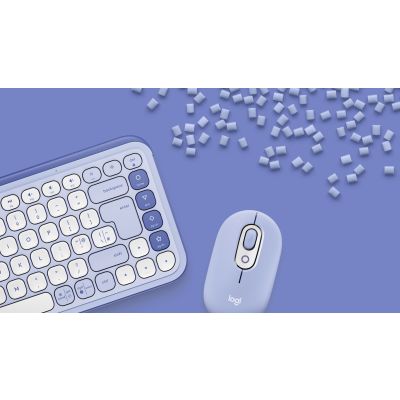 8. Logitech Pop Icon Combo Tastatur und Maus inklusive, universelle Bluetooth-QWERTZ-Tastatur, türkisch-lila, weiß