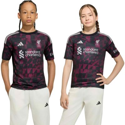 adidas Liverpool FC 26/27 Auswärtstrikot für Kinder, Schwarz und Rosa KB8284