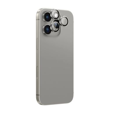 AmazingThing AR Aluminium 3-Linsen-Glas mit Kameralinsenrahmen für iPhone 16 Pro / 16 Pro Max - Grau