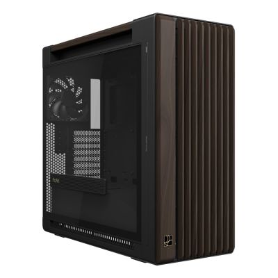 26. ASUS ProArt PA602 Wood Edition Modern Black – Midi-Tower mit Seitenwand aus gehärtetem Glas, Schwarz, Holz