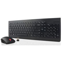 Lenovo Essential Kabelloses Tastatur- und Maus-Set – US-Englisch mit Euro-Symbol, Schwarz