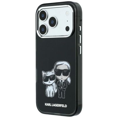 2. Karl Lagerfeld Smooth Karl & Choupette Bodies Sketch MagSafe Hülle für iPhone 18 Pro / 17 Pro - Schwarz