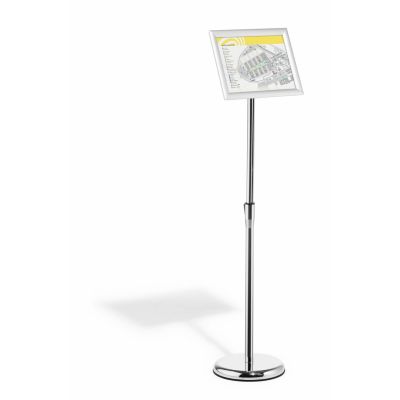 4. Robuster Schilderhalter und Präsentationsständer 479823 A4 aus Aluminium, Kunststoff und Stahl, Silber
