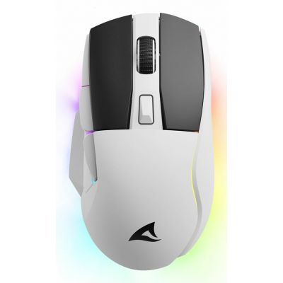 Sharkoon SGM50W Gaming-Maus, rechte Seite, RF Wireless + USB Typ-A, optisch, 6400 DPI