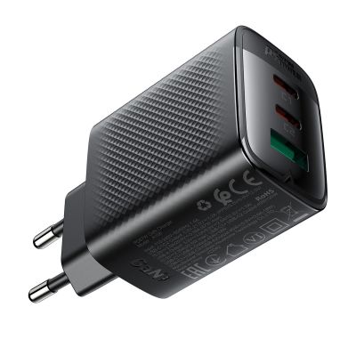 5. Acefast A108 GaN PD 67W 2xUSB-C 1xUSB-A Wandladegerät - Schwarz