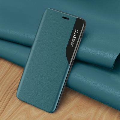 6. Eco Leather View Case booktype case schutzhülle aufklappbare hülle iPhone 13 Pro orange