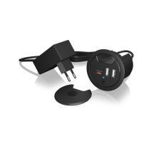 ICY BOX IB-HUB1407 Universelles schwarzes AC-Schnelllade-Internes