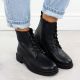 7. Gefütterte schwarze Damen-Lederboots im Worker-Stil Sergio Leone BT25172-S
