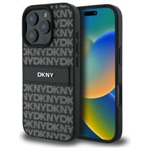 DKNY Texture Pattern Tonal Stripe Hülle für iPhone 16 Pro – Schwarz