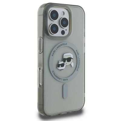4. Karl Lagerfeld IML Metal Karl&Choupette Head MagSafe Hülle für iPhone 16 Pro - Schwarz