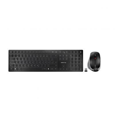CHERRY DW 9500 SLIM Tastatur und Maus inklusive, universell, kabellos (RF) + Bluetooth, QWERTZ-Tastatur, Deutsch, Schwarz/Grau