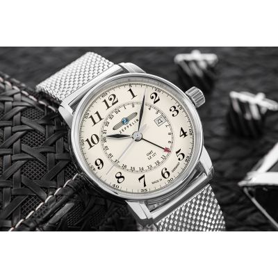 4. Herrenuhr ZEPPELIN LZ127 Graf Zeppelin GMT 7642M-5 + Box