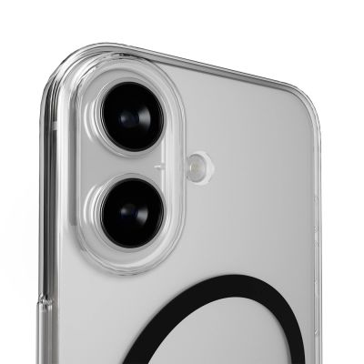 6. Puro Lite Mag TPU+PC Hülle kompatibel mit MagSafe für iPhone 17 - Transparent mit schwarzem Ring