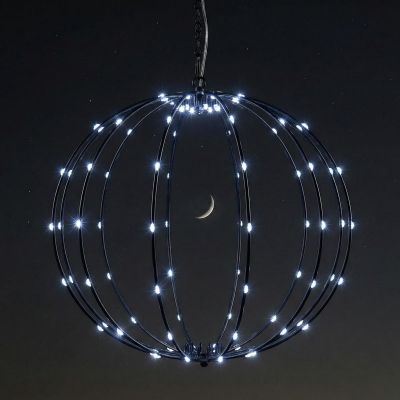 34. Solar-Hängelampe, Kugel, 30 cm, 120 LEDs, Kaltweiß