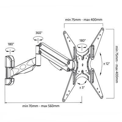 7. Maclean MC-784 TV-Wandhalterung (Schwenk-, Wand- und Neigefunktion; 32" - 55"; max. 20 kg)